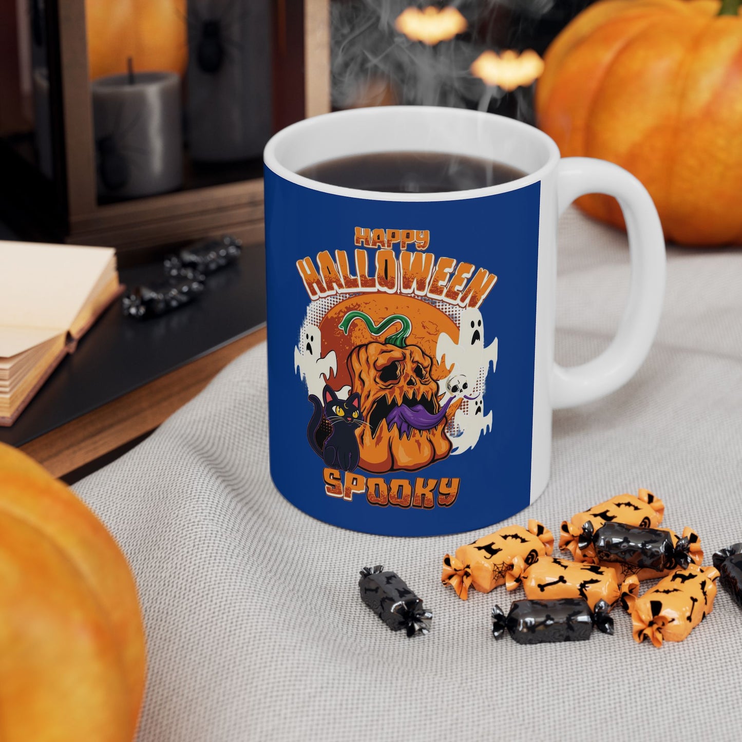 Happy Halloween Mug 11-15 Onces Dark Blue