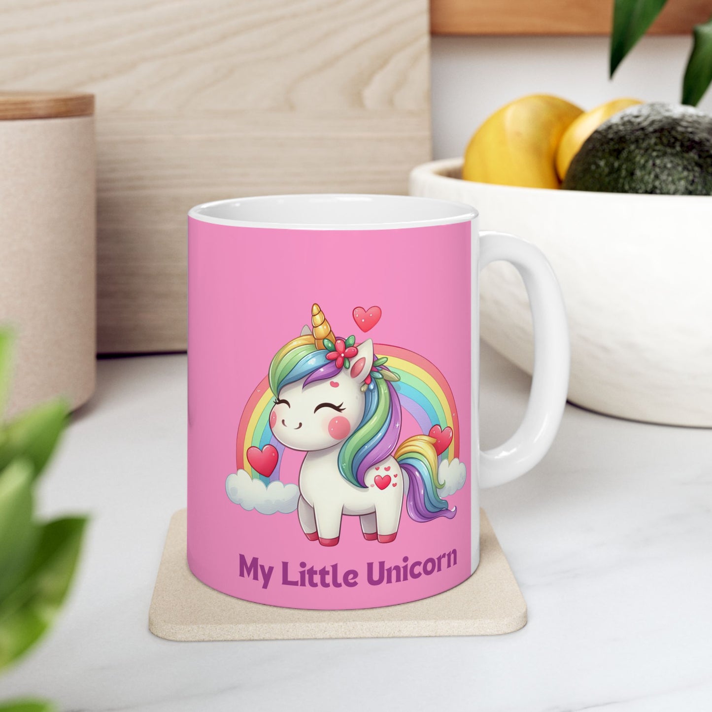 My Little Unicorn Rainbow Mug 11-15 Ounces Pink