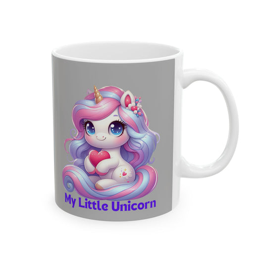 My Little Unicorn Sweet Mug 11-15 Ounces Light Grey