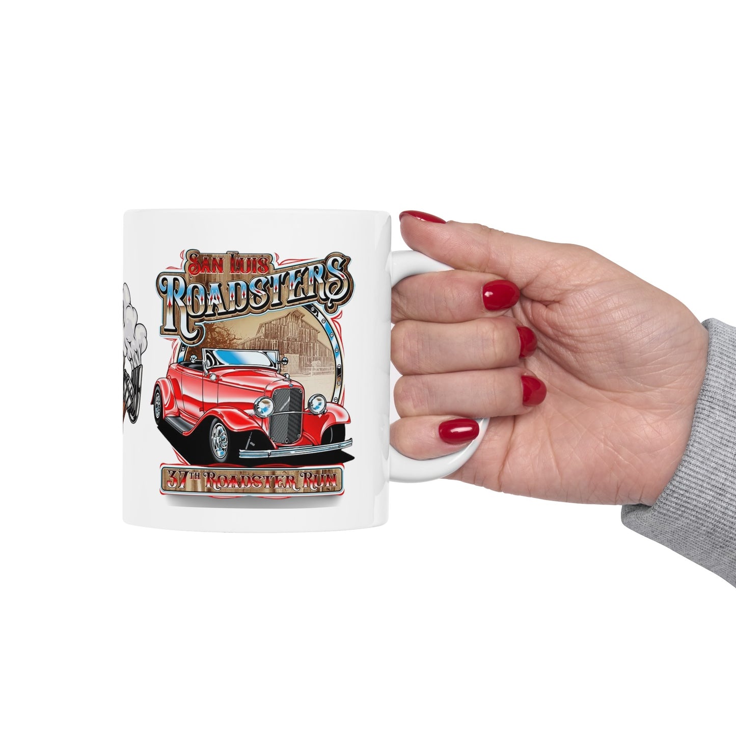 Roadsters Engine Mug 11 Ounces White
