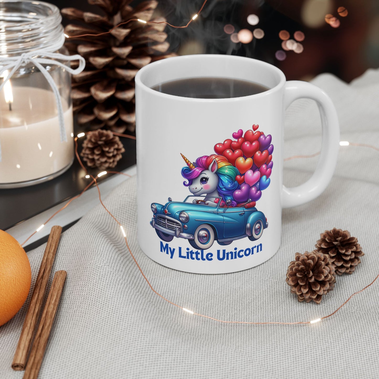 My Little Unicorn Blue Car Mug 11-15 Ounces White