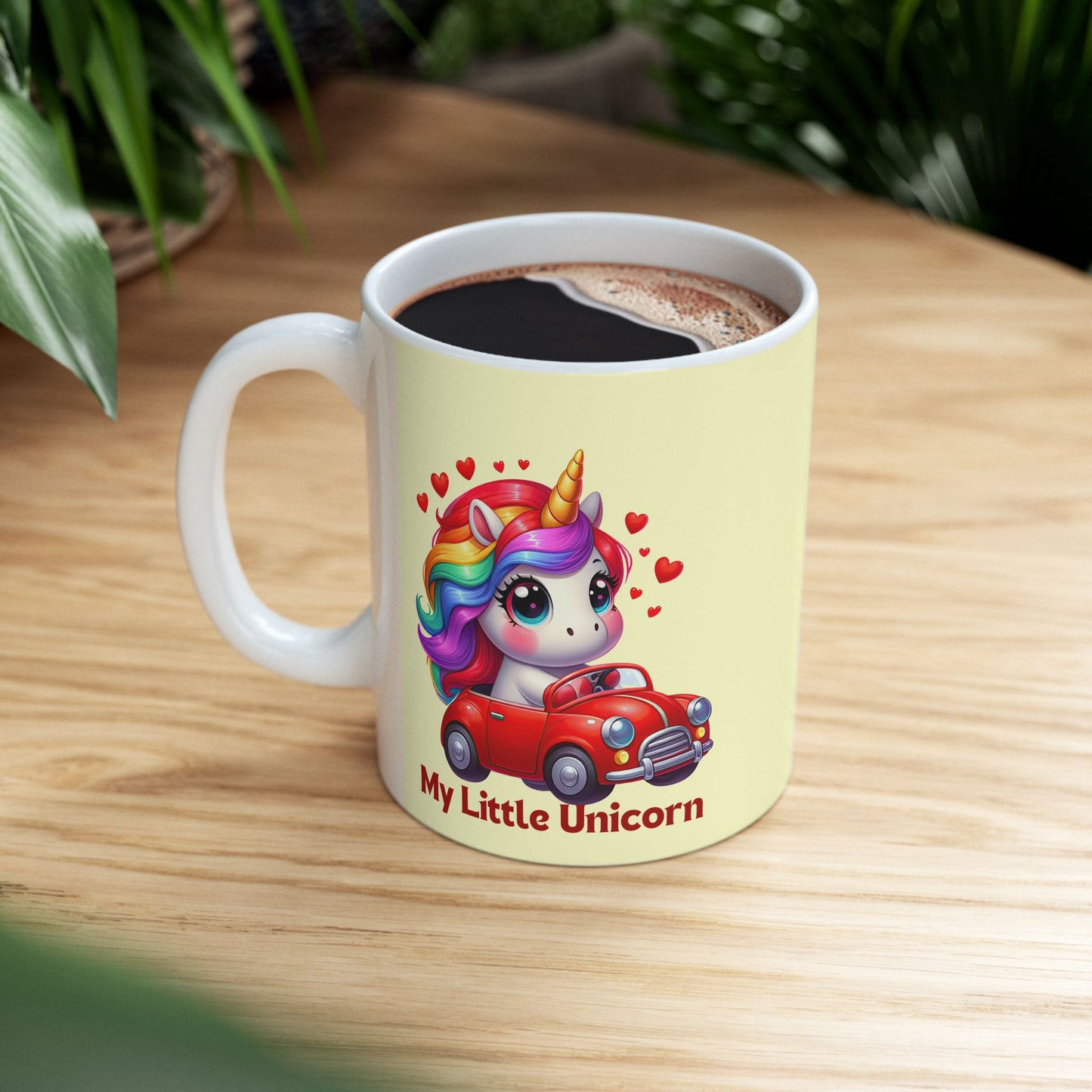 My Little Unicorn Red Car Mug 11-15 Ounces Yellow