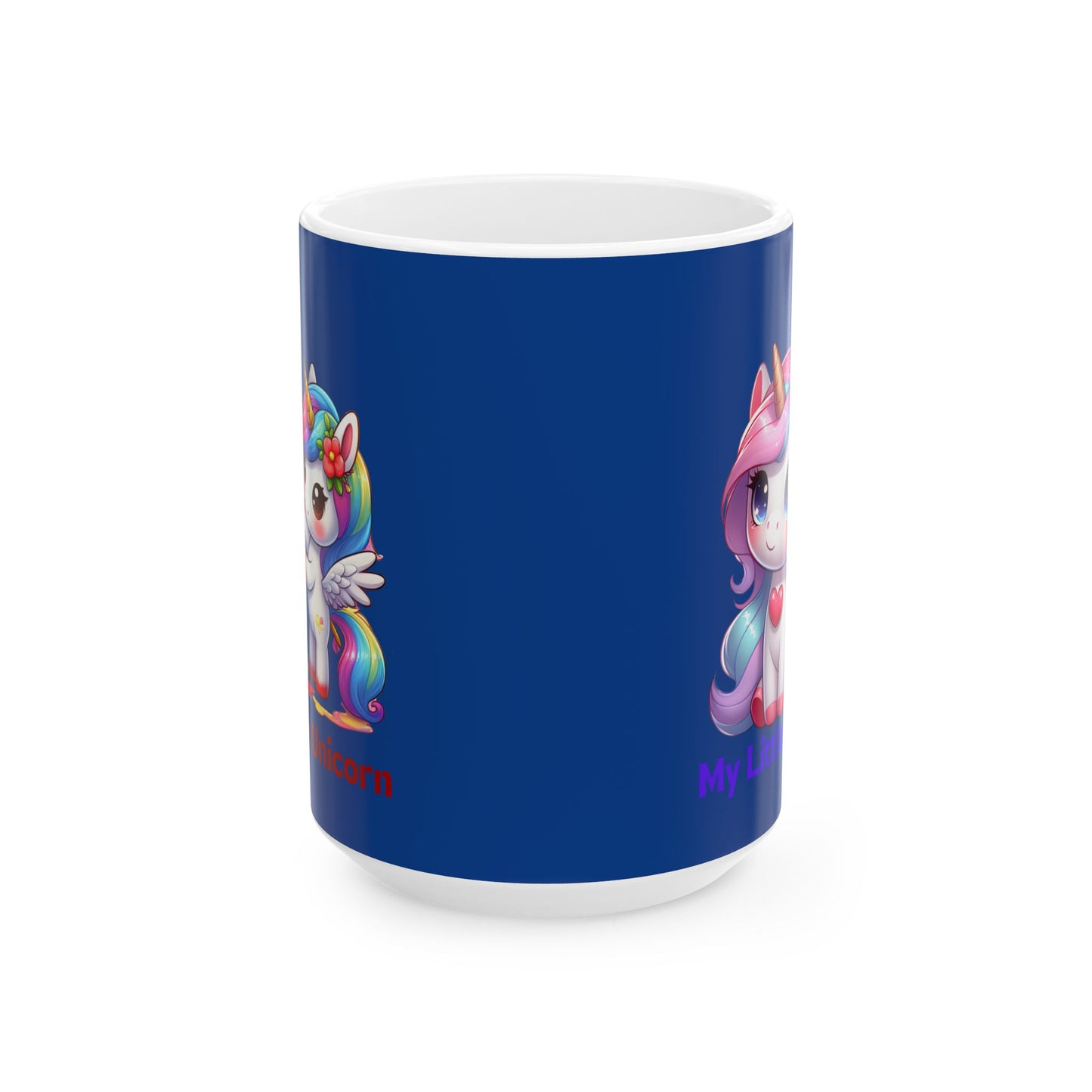 My Little Unicorn Heart Mug 11-15 Ounces Dark Blue
