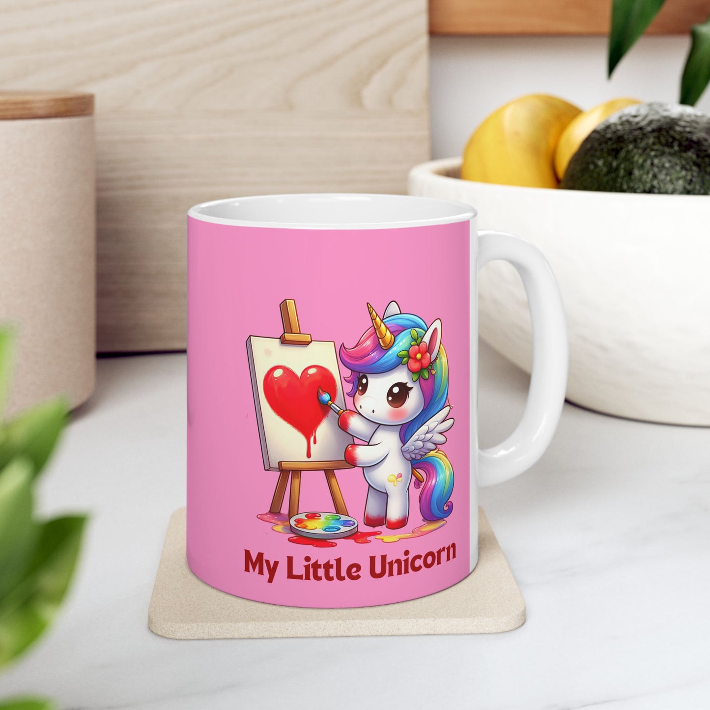 My Little Unicorn Heart Mug 11-15 Ounces Pink