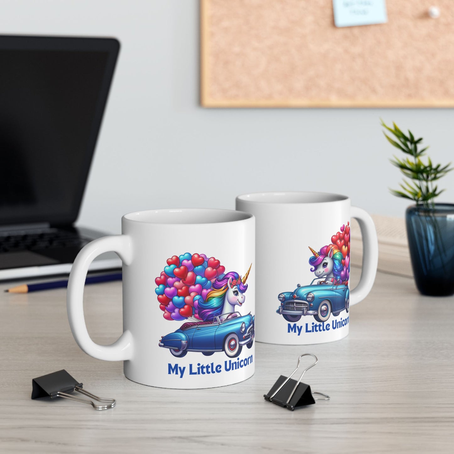 My Little Unicorn Blue Car Mug 11-15 Ounces White