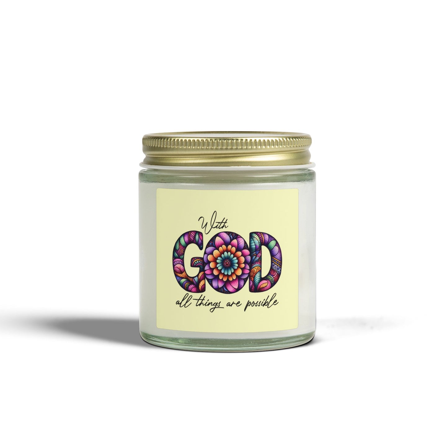 With Good  All Things Are Possible Scented Candles, Coconut Apricot Wax (4oz, 9oz)