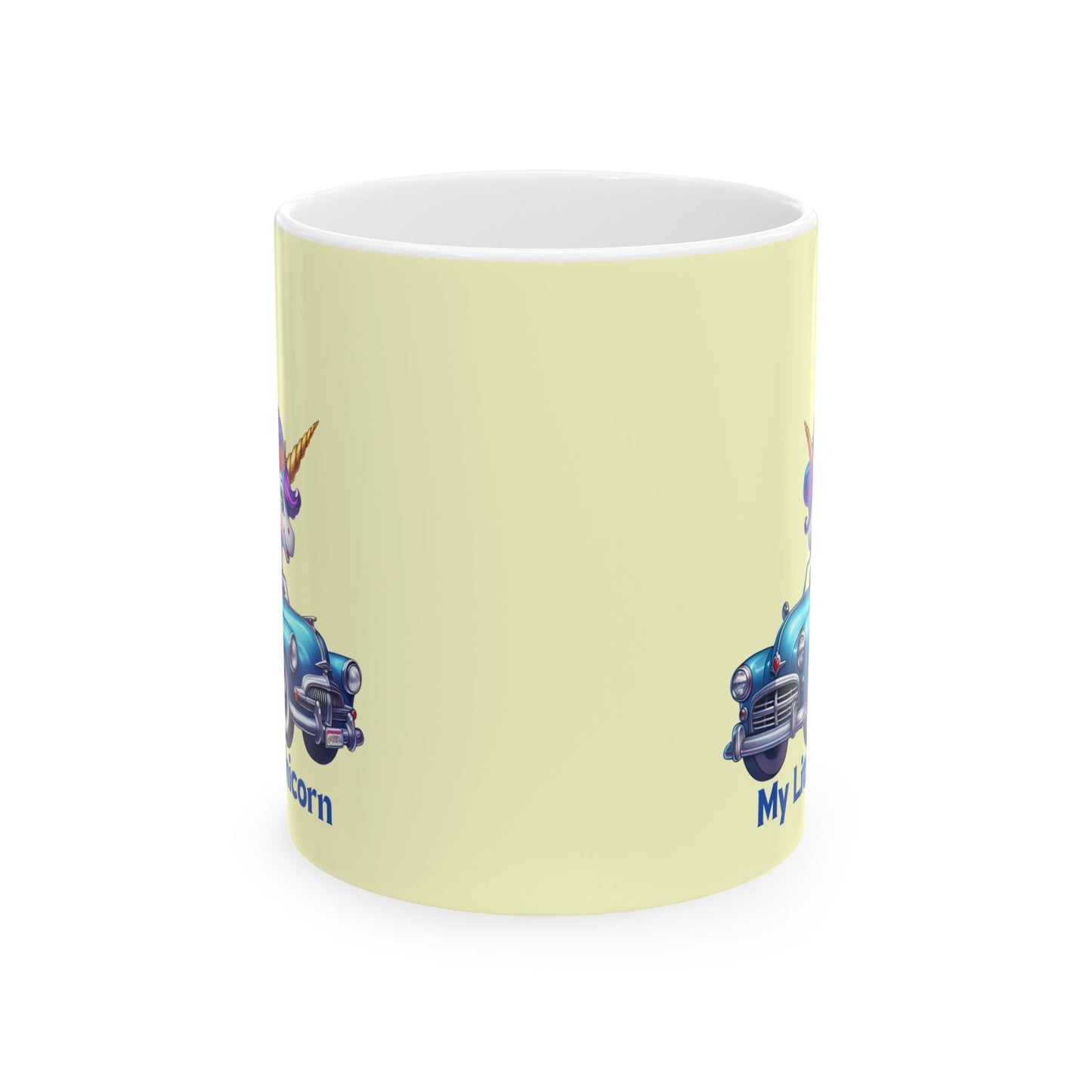 My Little Unicorn Blue Car Mug 11-15 Ounces Yellow