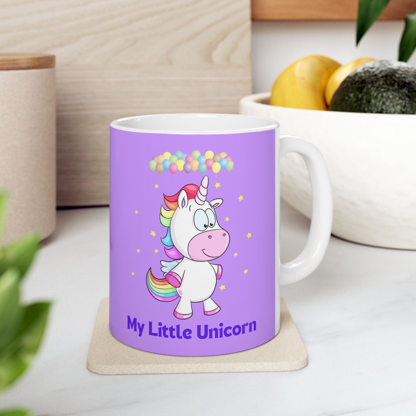 My Little Unicorn Balloons Mug 11-15 Ounces Purple