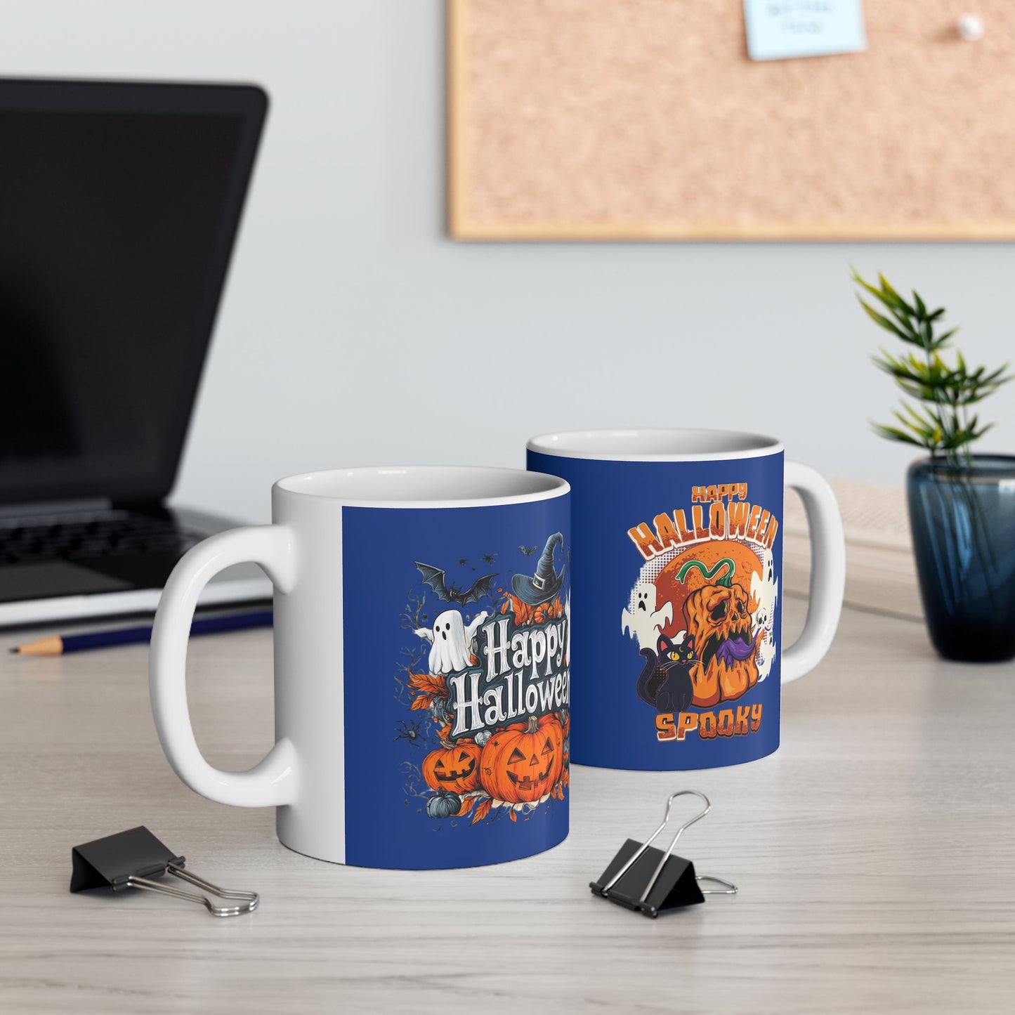 Happy Halloween Mug 11-15 Onces Dark Blue