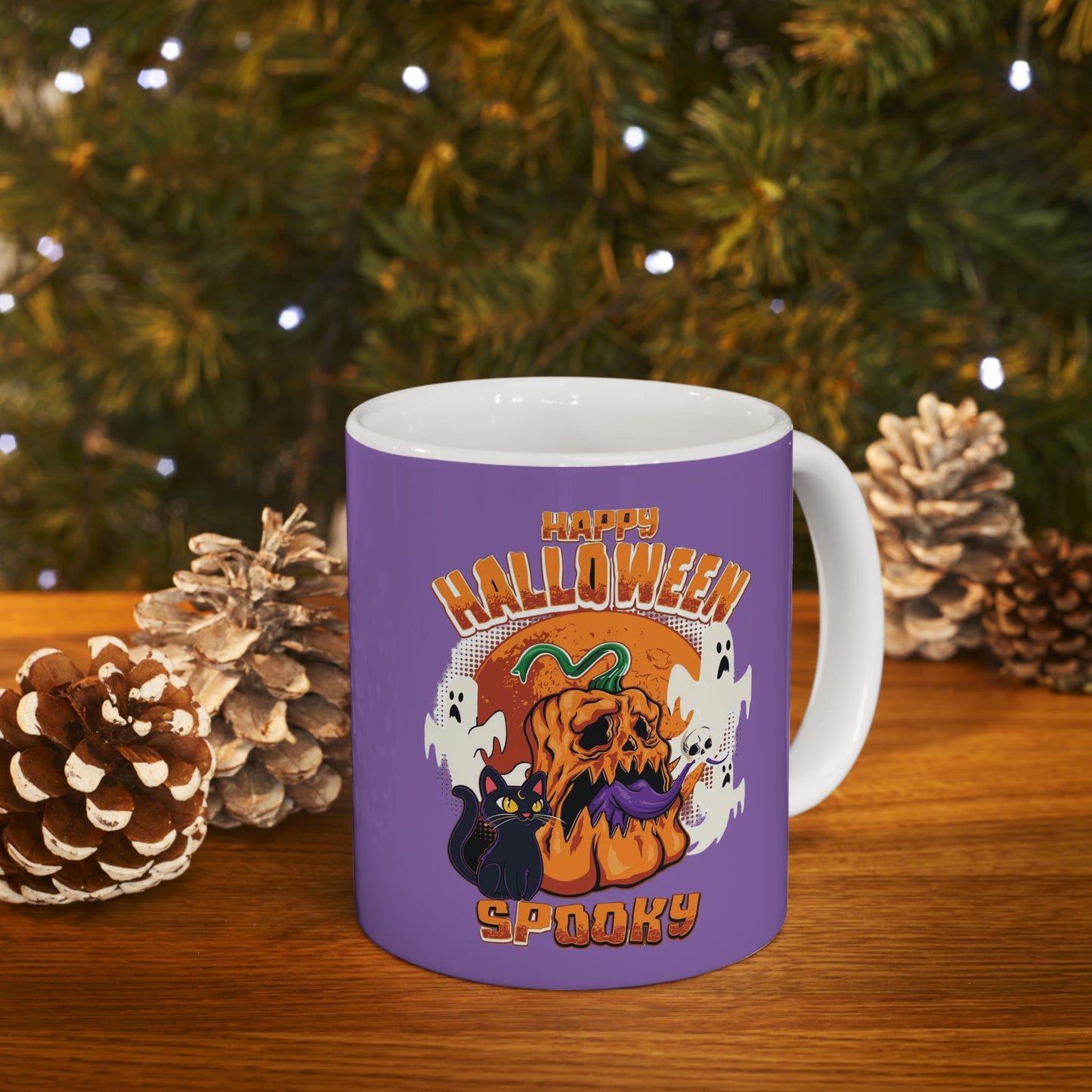 Happy Halloween Mug 11-15 Onces Light Purple