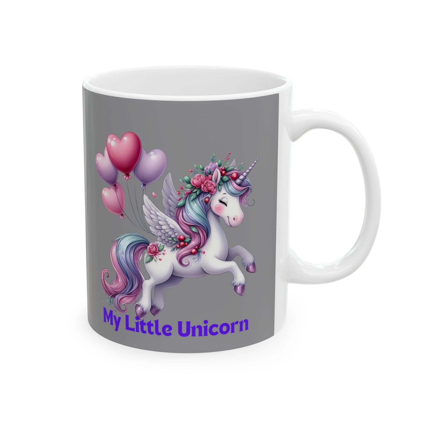 My Little Unicorn Horse Mug 11-15 Ounces Grey