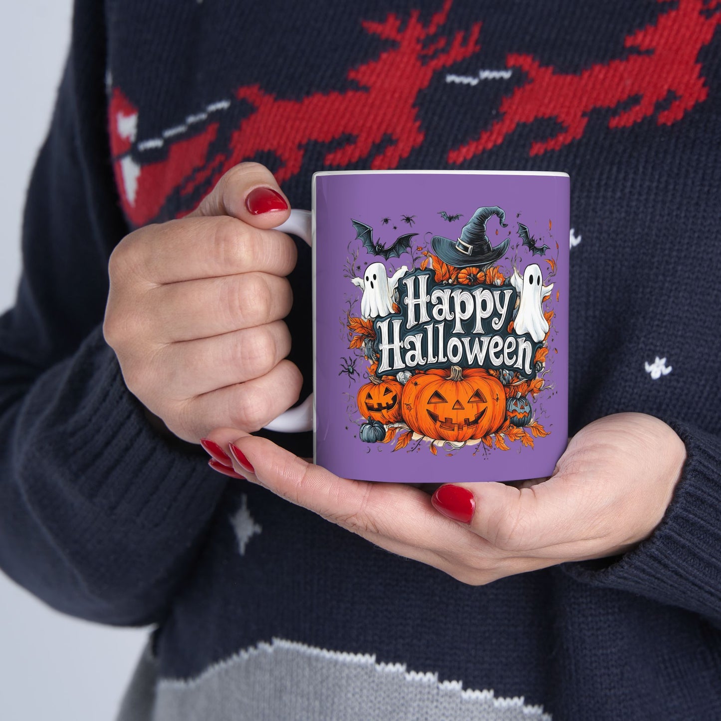 Happy Halloween Mug 11-15 Onces Light Purple