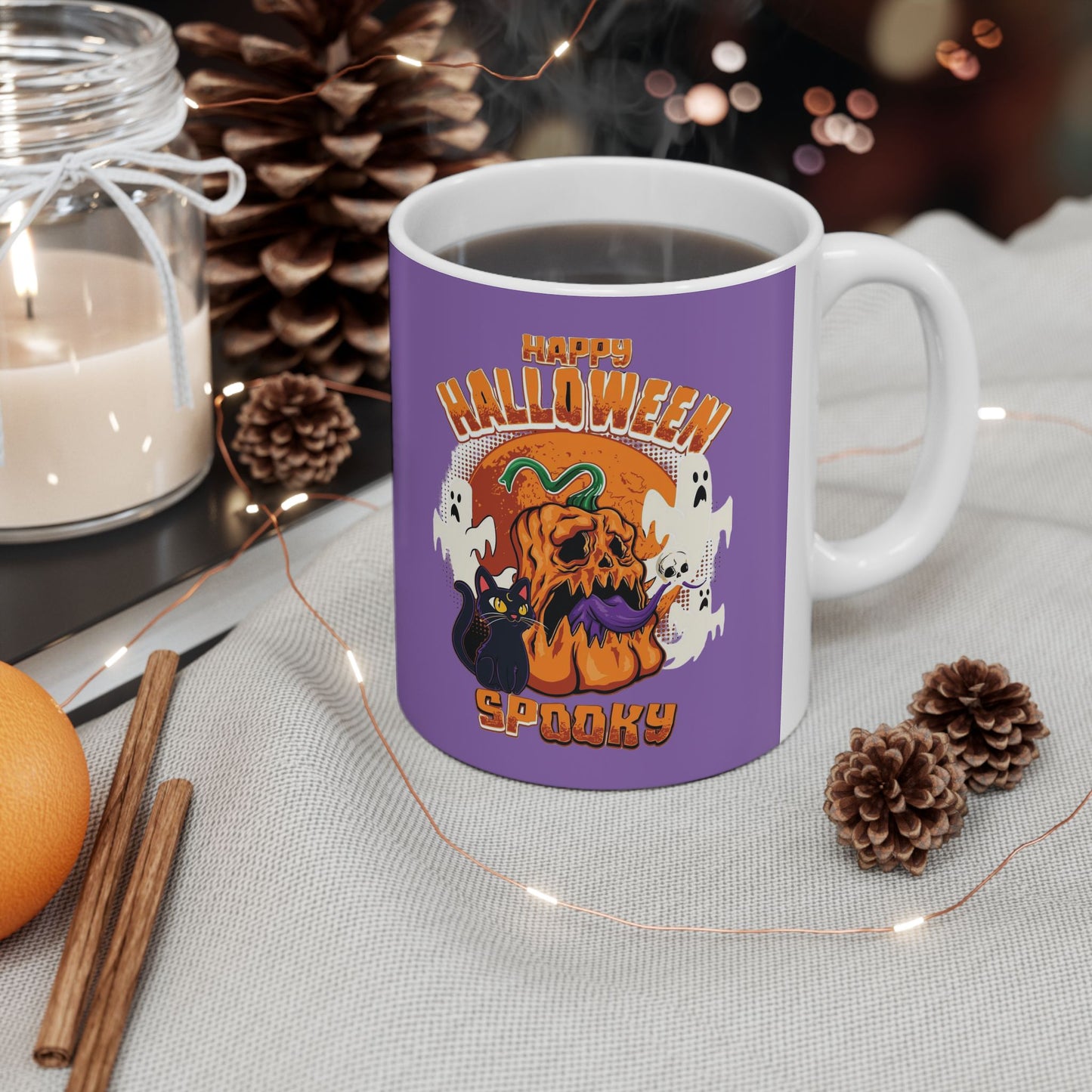 Happy Halloween Mug 11-15 Onces Light Purple