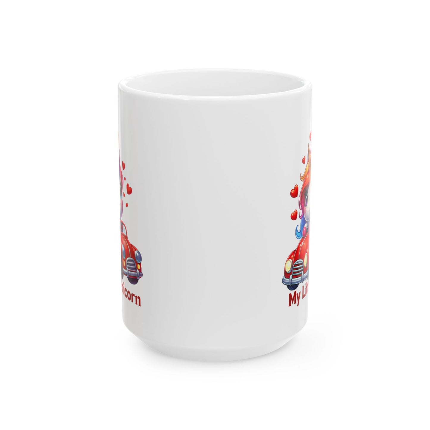 My Little Unicorn Red Car Mug 11-15 Ounces White