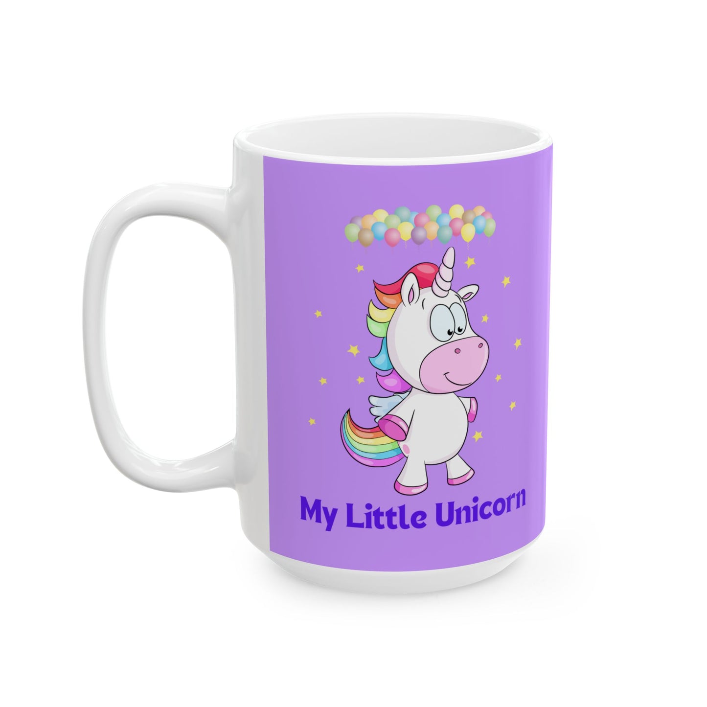 My Little Unicorn Balloons Mug 11-15 Ounces Purple