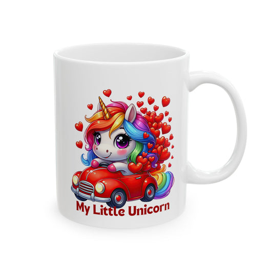 My Little Unicorn Red Car Mug 11-15 Ounces White