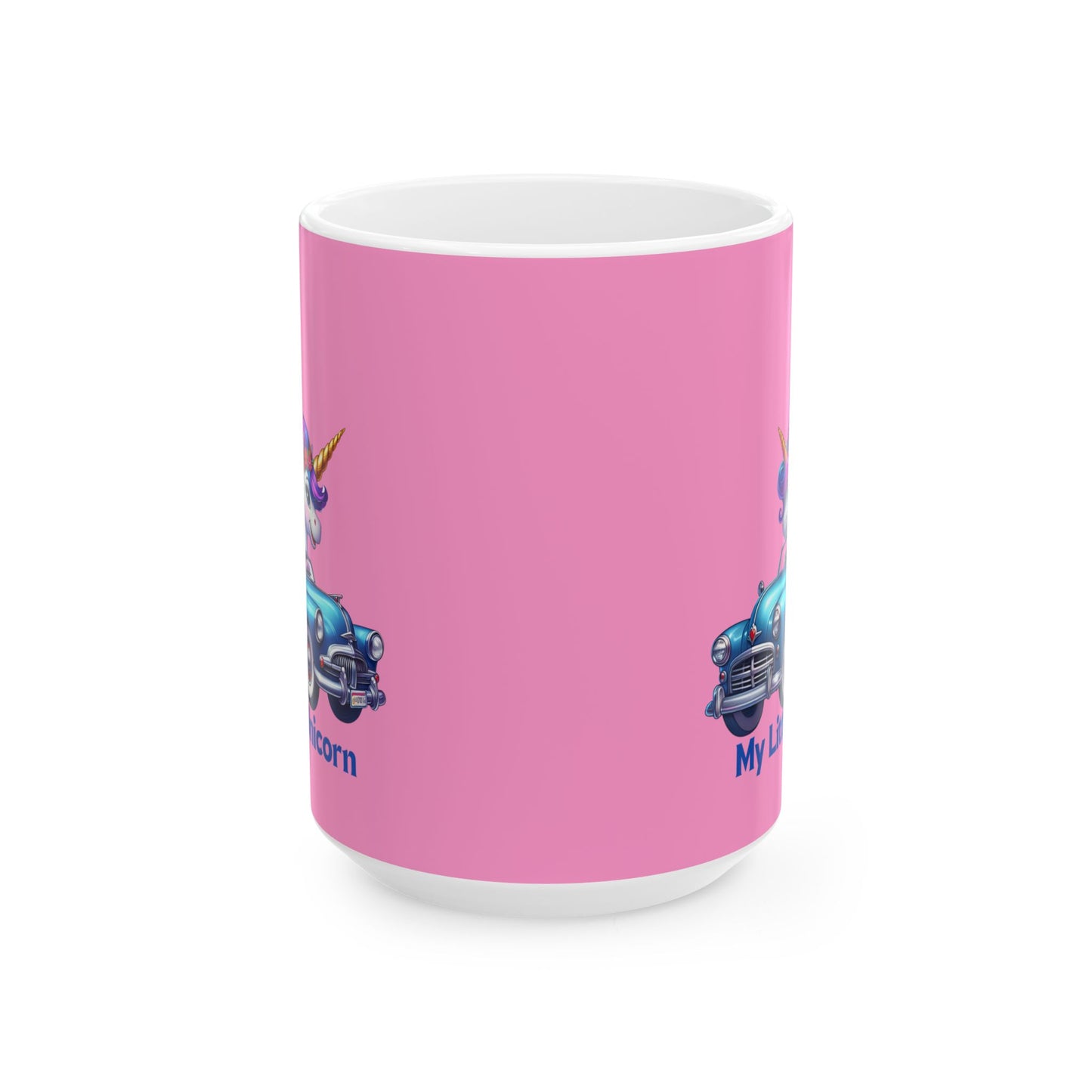 My Little Unicorn Blue Car Mug 11-15 Ounces Pink