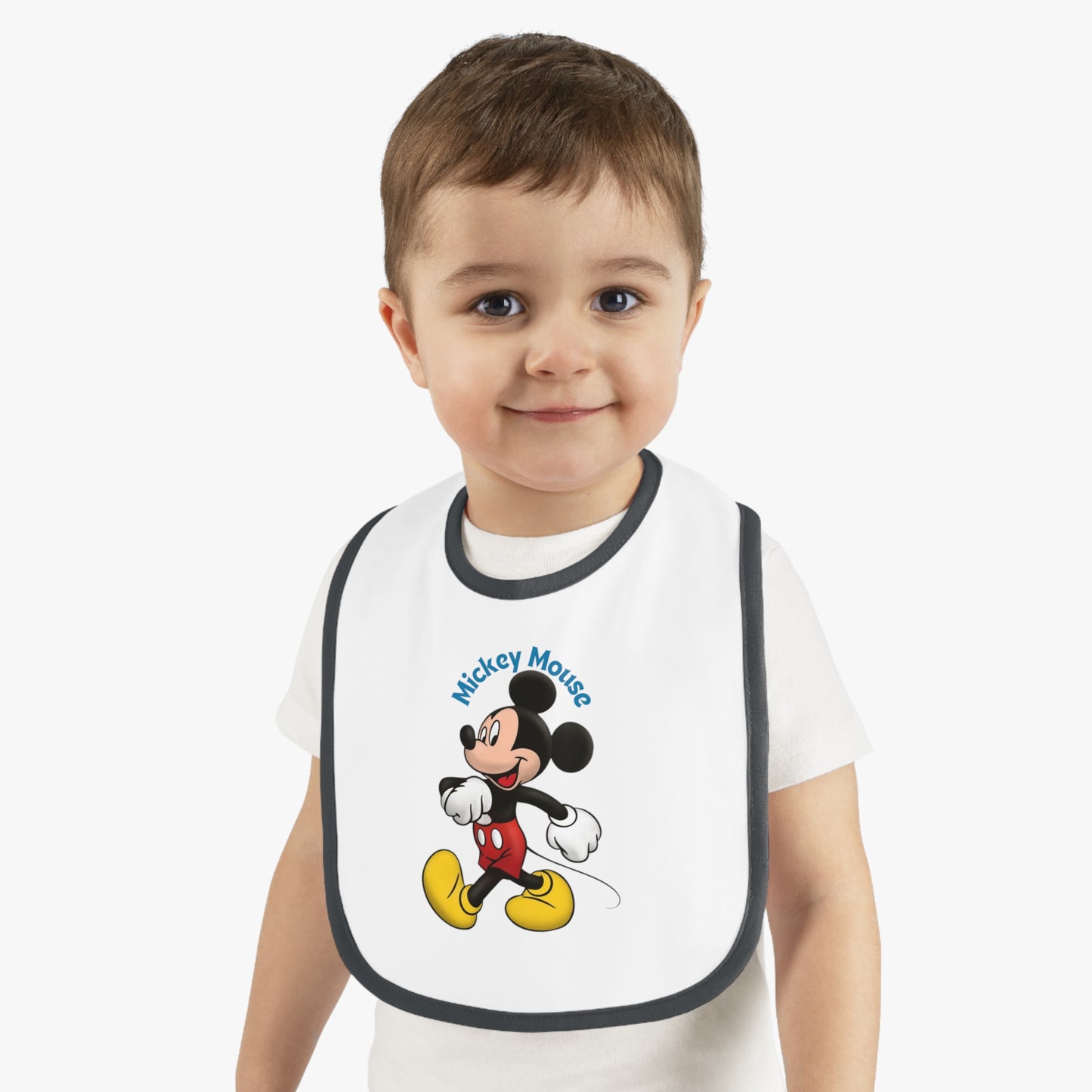 Mickey Mouse Baby Contrast Trim Jersey Bib