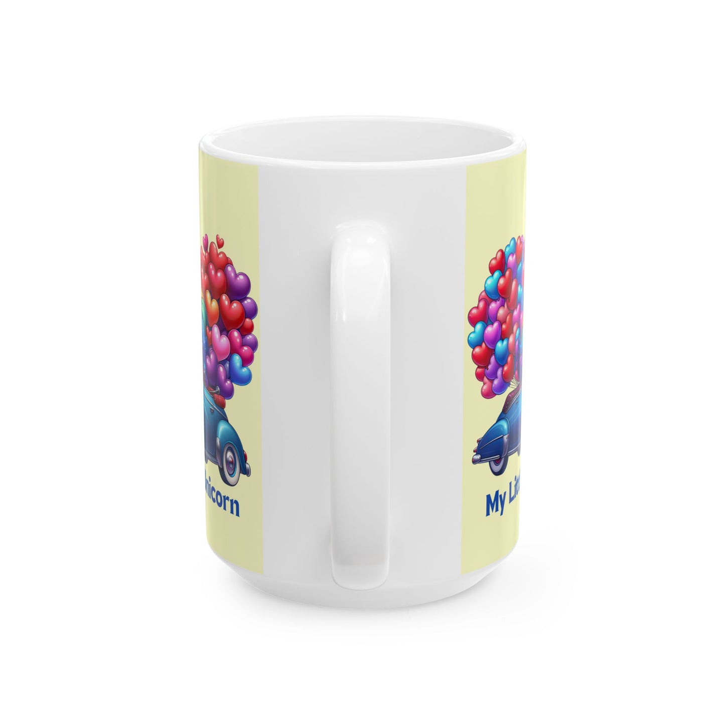 My Little Unicorn Blue Car Mug 11-15 Ounces Yellow