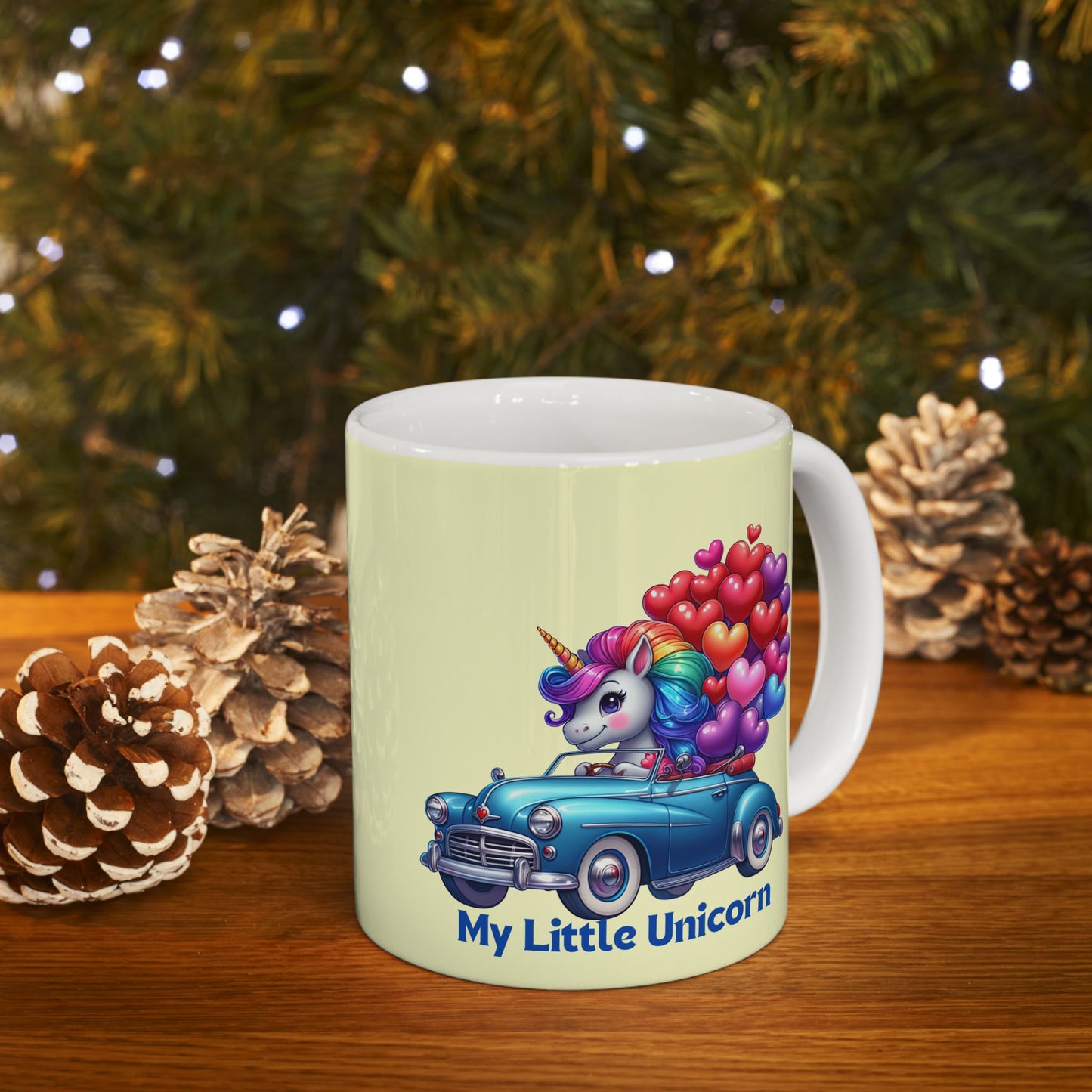 My Little Unicorn Blue Car Mug 11-15 Ounces Yellow