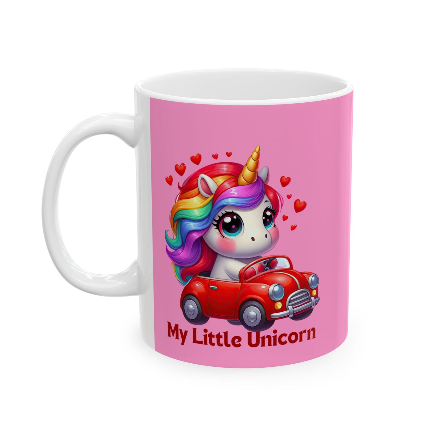 My Little Unicorn Red Car Mug 11-15 Ounces Pink