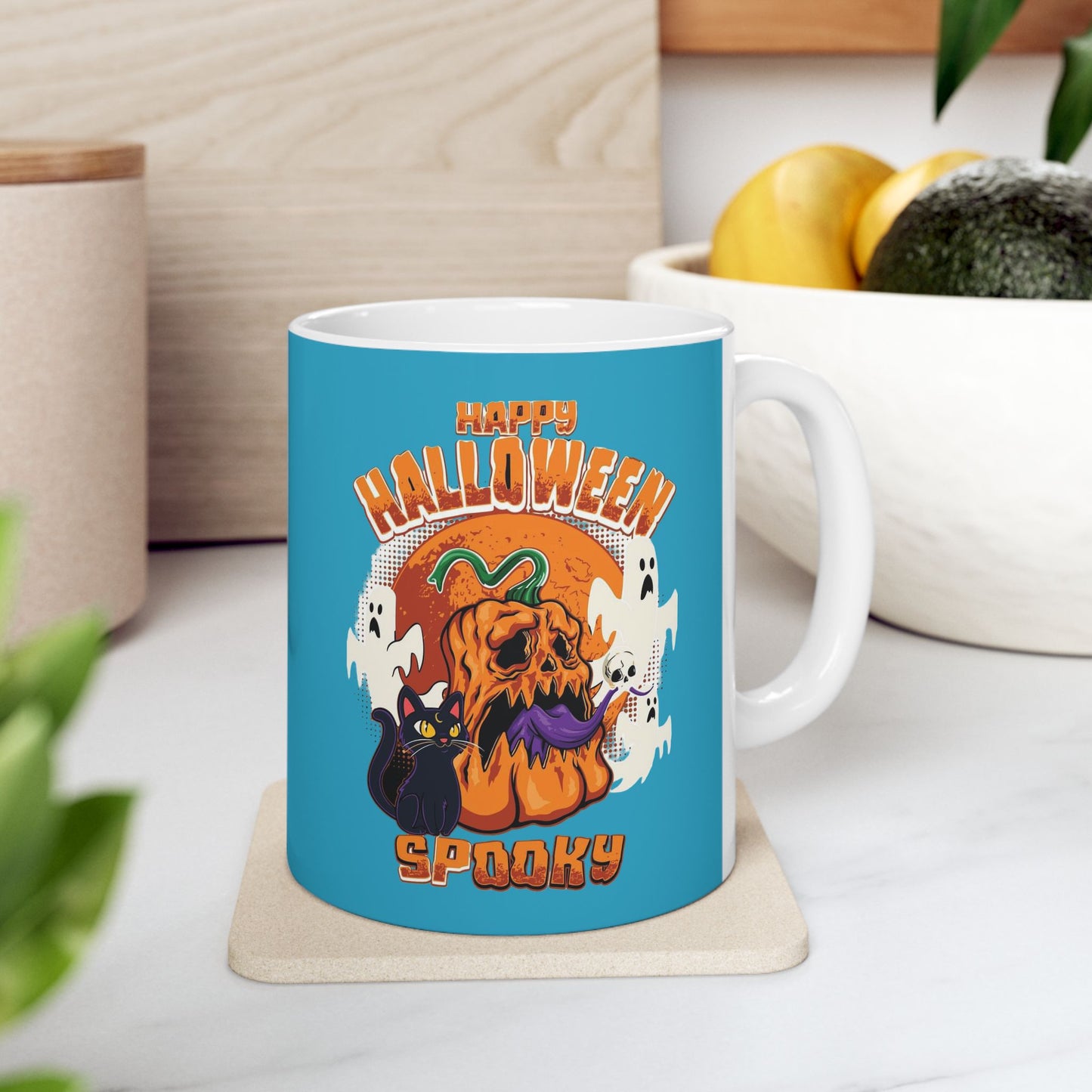 Happy Halloween Mug 11-15 Onces Torquoise