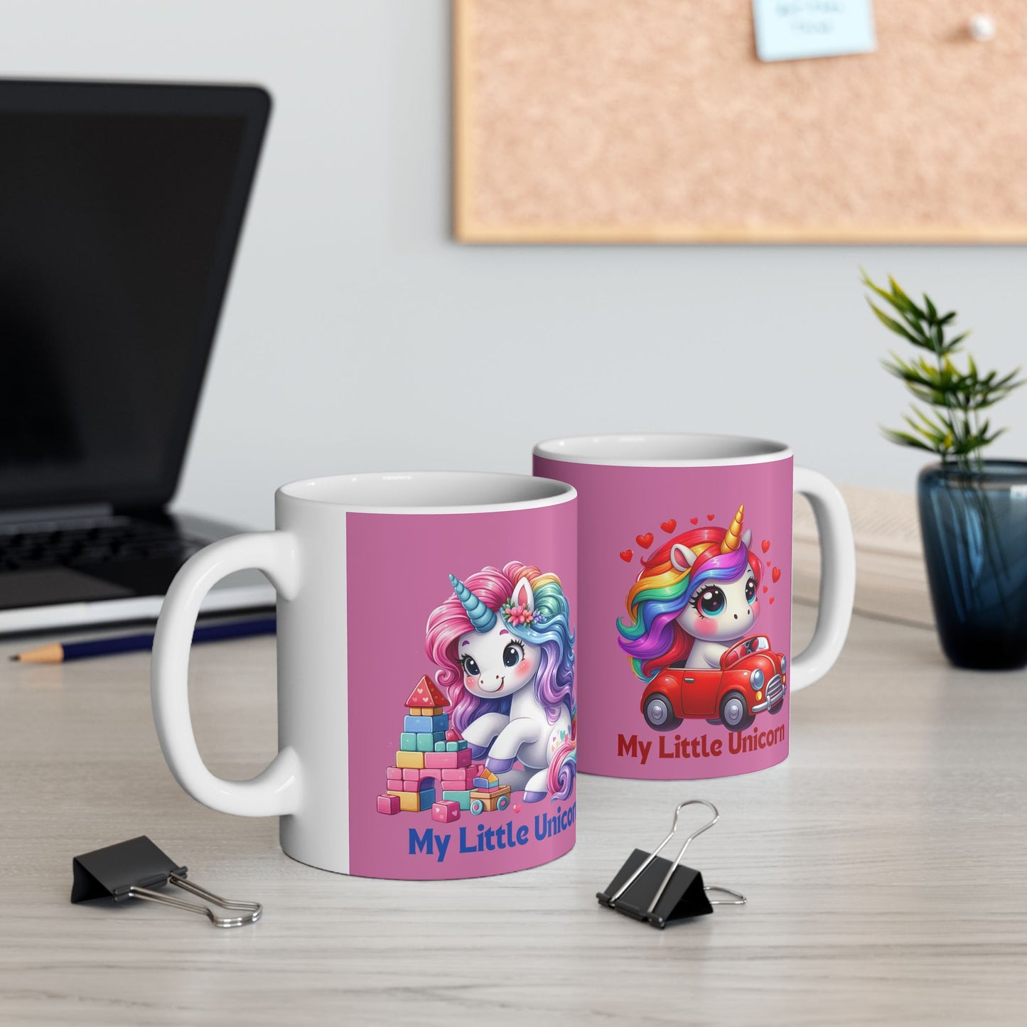My Little Unicorn Castle Mug 11-15 Ounces Light Pink