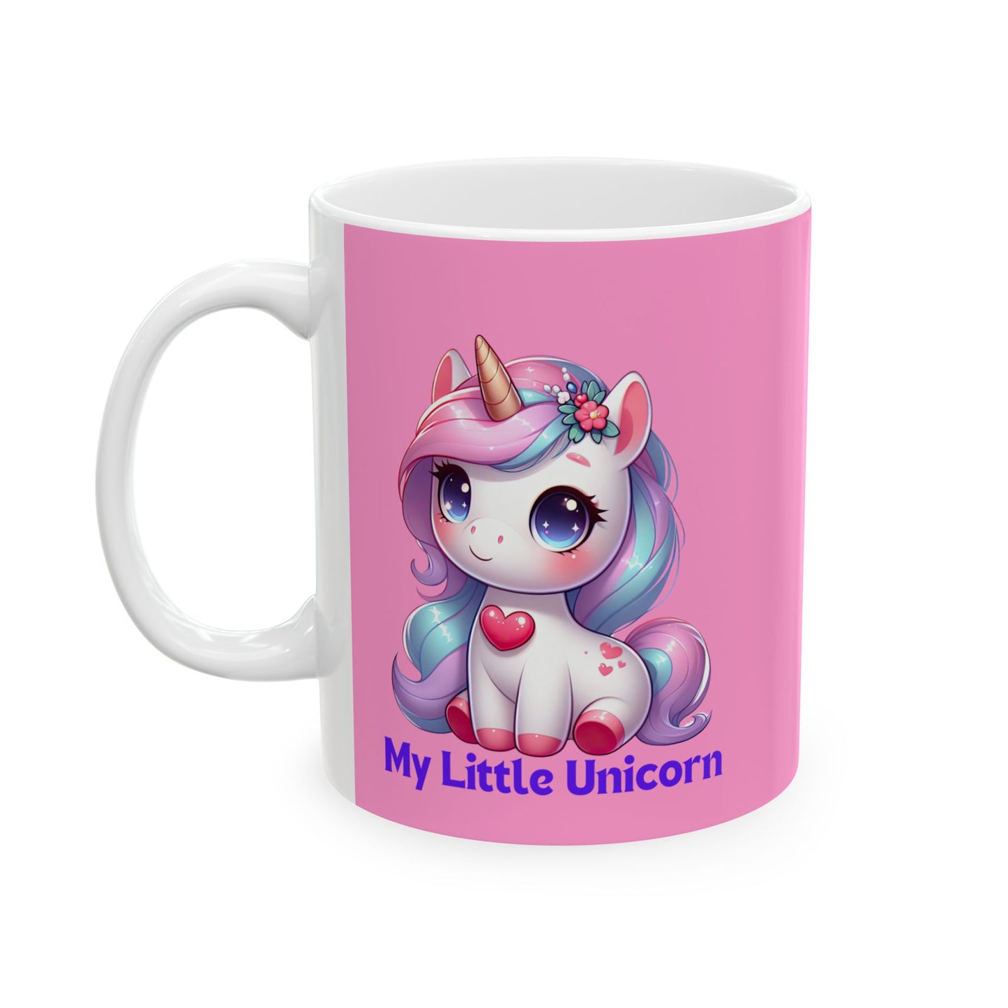 My Little Unicorn Heart Mug 11-15 Ounces Pink