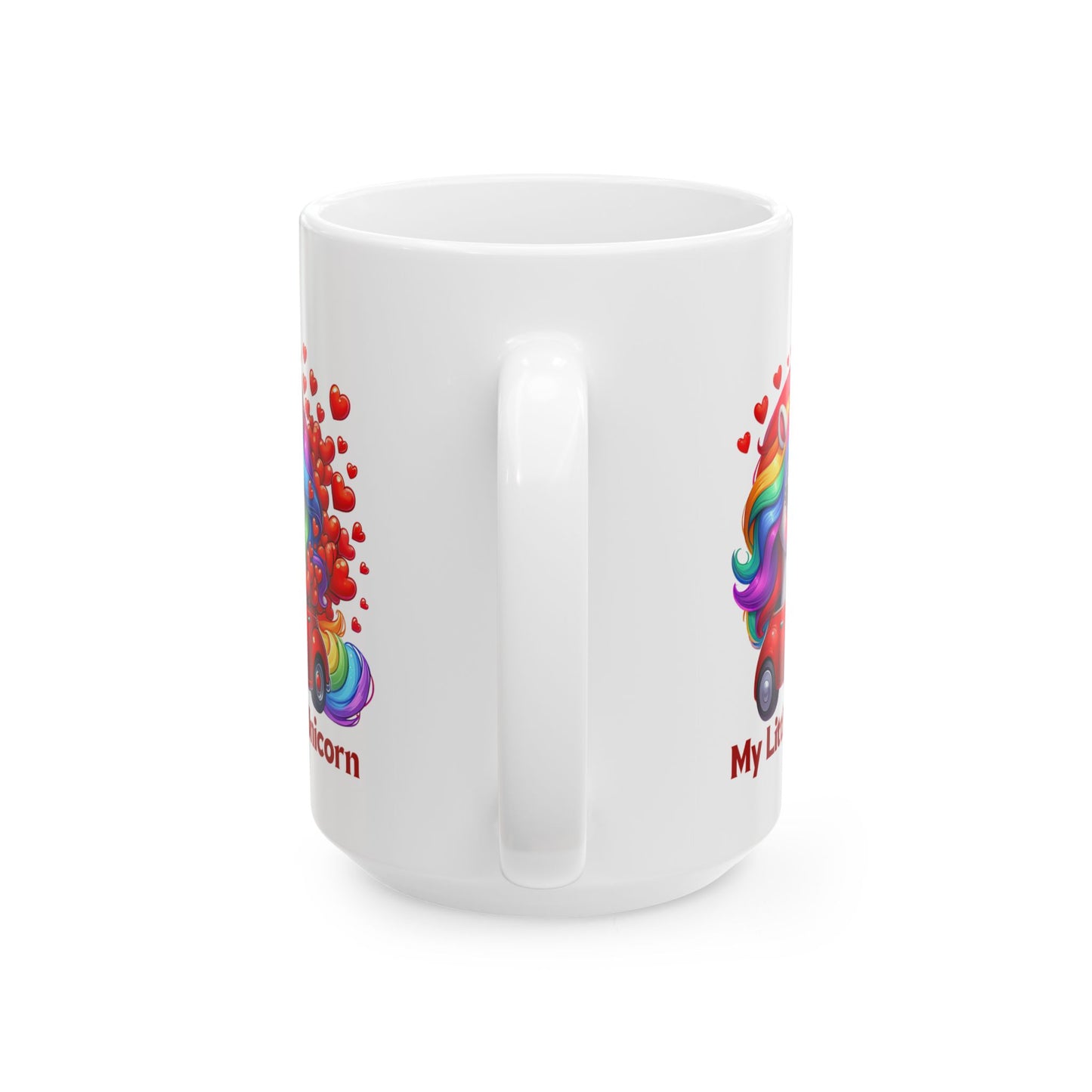 My Little Unicorn Red Car Mug 11-15 Ounces White