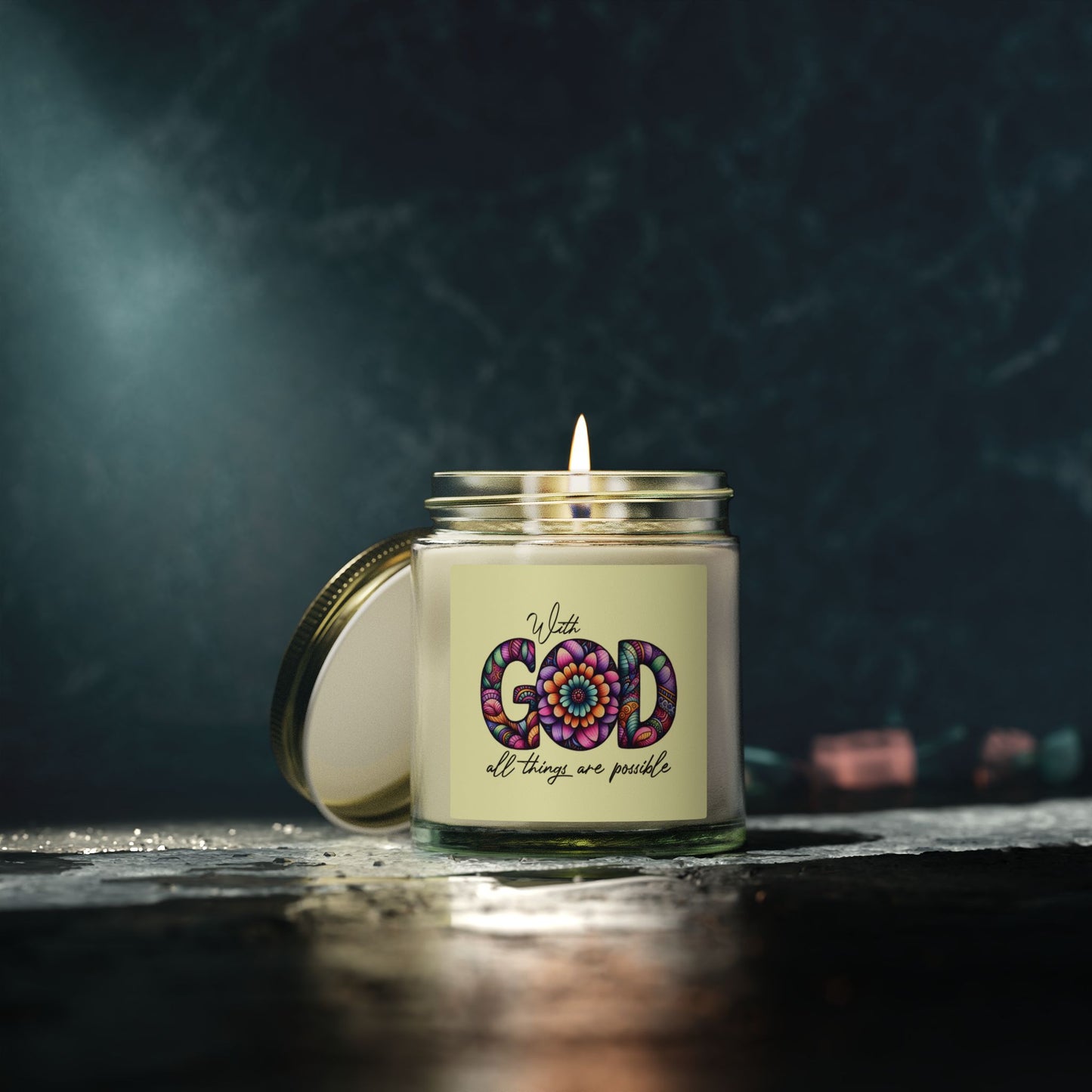 With Good  All Things Are Possible Scented Candles, Coconut Apricot Wax (4oz, 9oz)