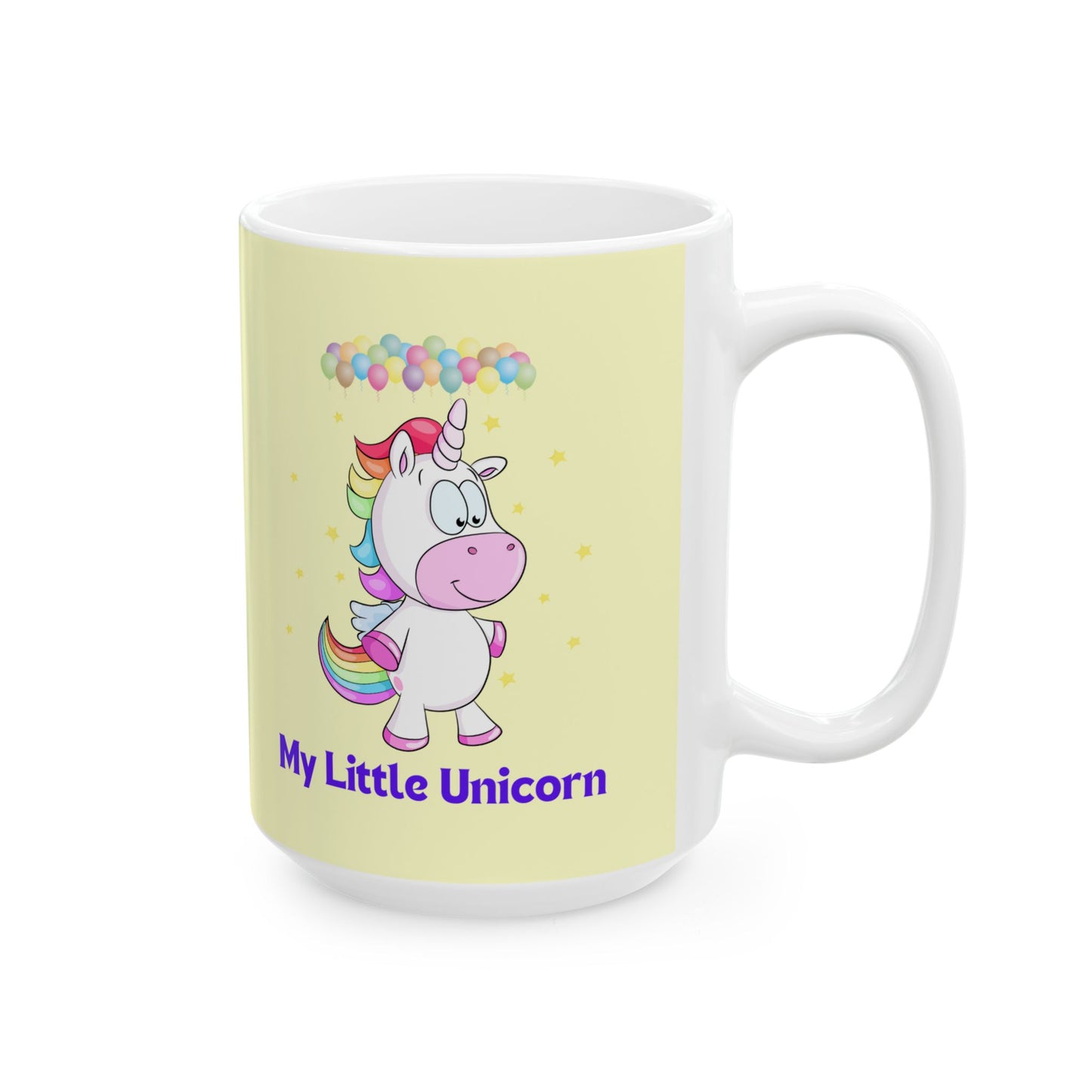 My Little Unicorn Balloons Mug 11-15 Ounces Yellow