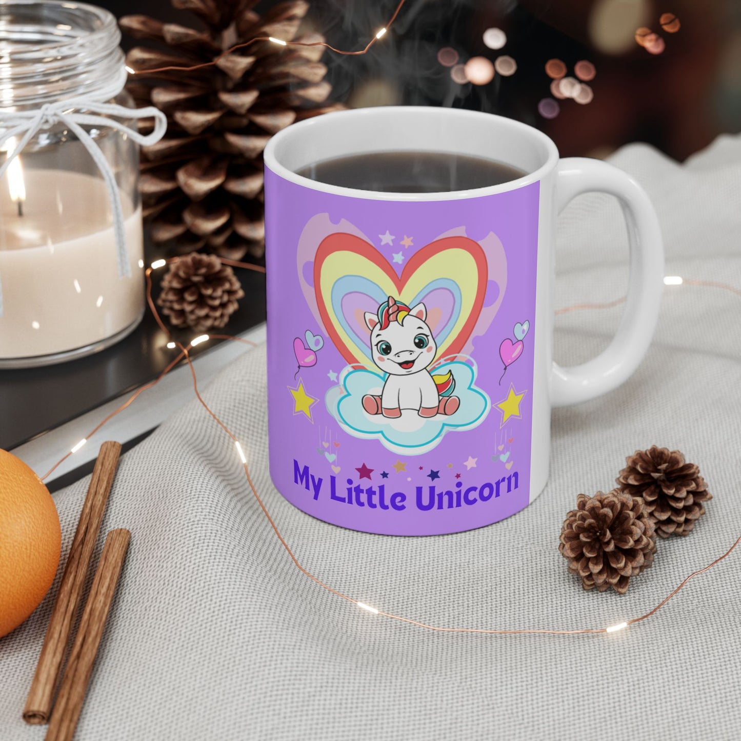 My Little Gold Star Unicorn Mug 11-15 Onces Purple