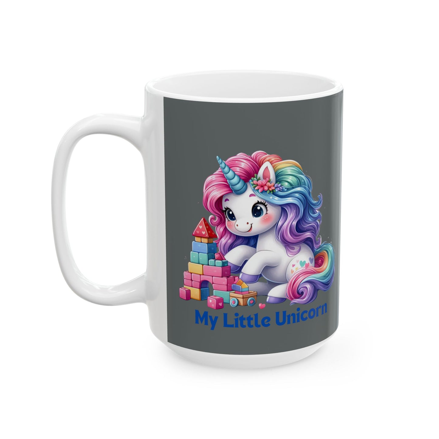 My Little Unicorn Castle Mug 11-15 Ounces Dark Grey