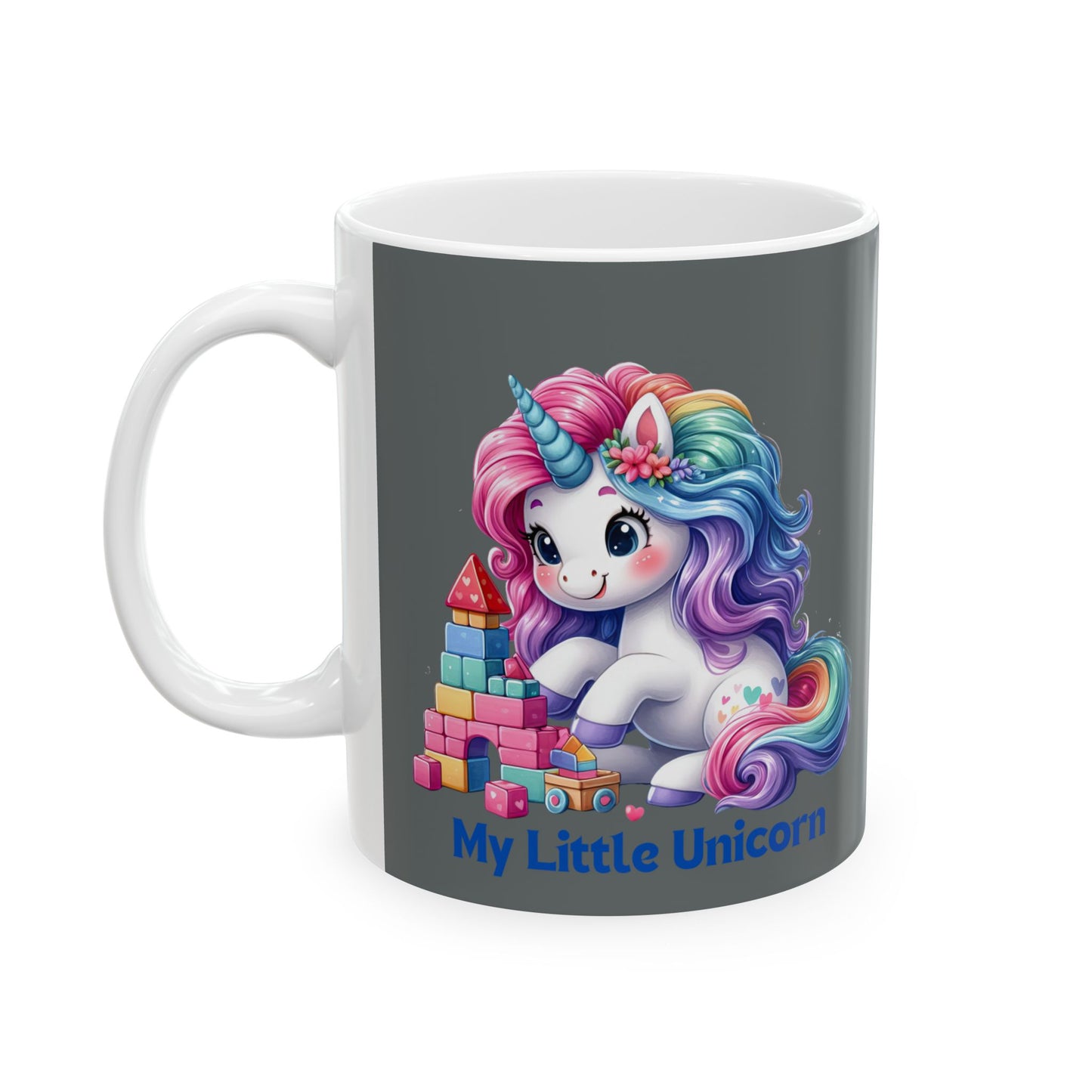 My Little Unicorn Castle Mug 11-15 Ounces Dark Grey