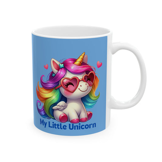 My Little Unicorn Rainbow Mug 11-15 Ounces Light Blue