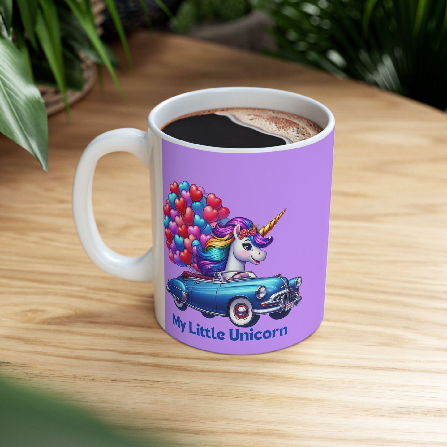 My Little Unicorn Blue Car Mug 11-15 Ounces Purple