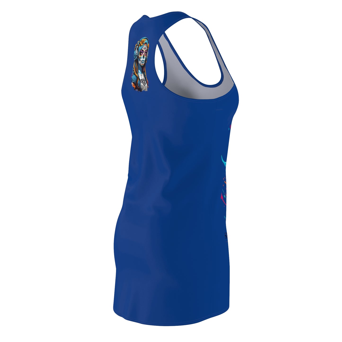 Guitar Women's Cut and Sew Racerback Dress Dark Blue