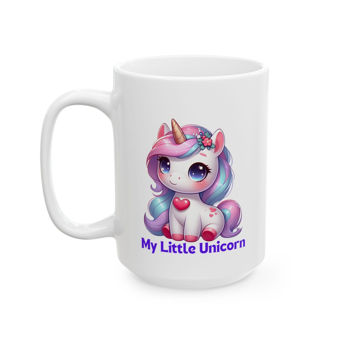 My Little Unicorn Heart Mug 11-15 Ounces White
