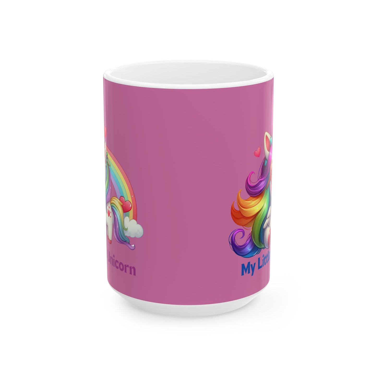 My Little Unicorn Rainbow Mug 11-15 Ounces Light Pink