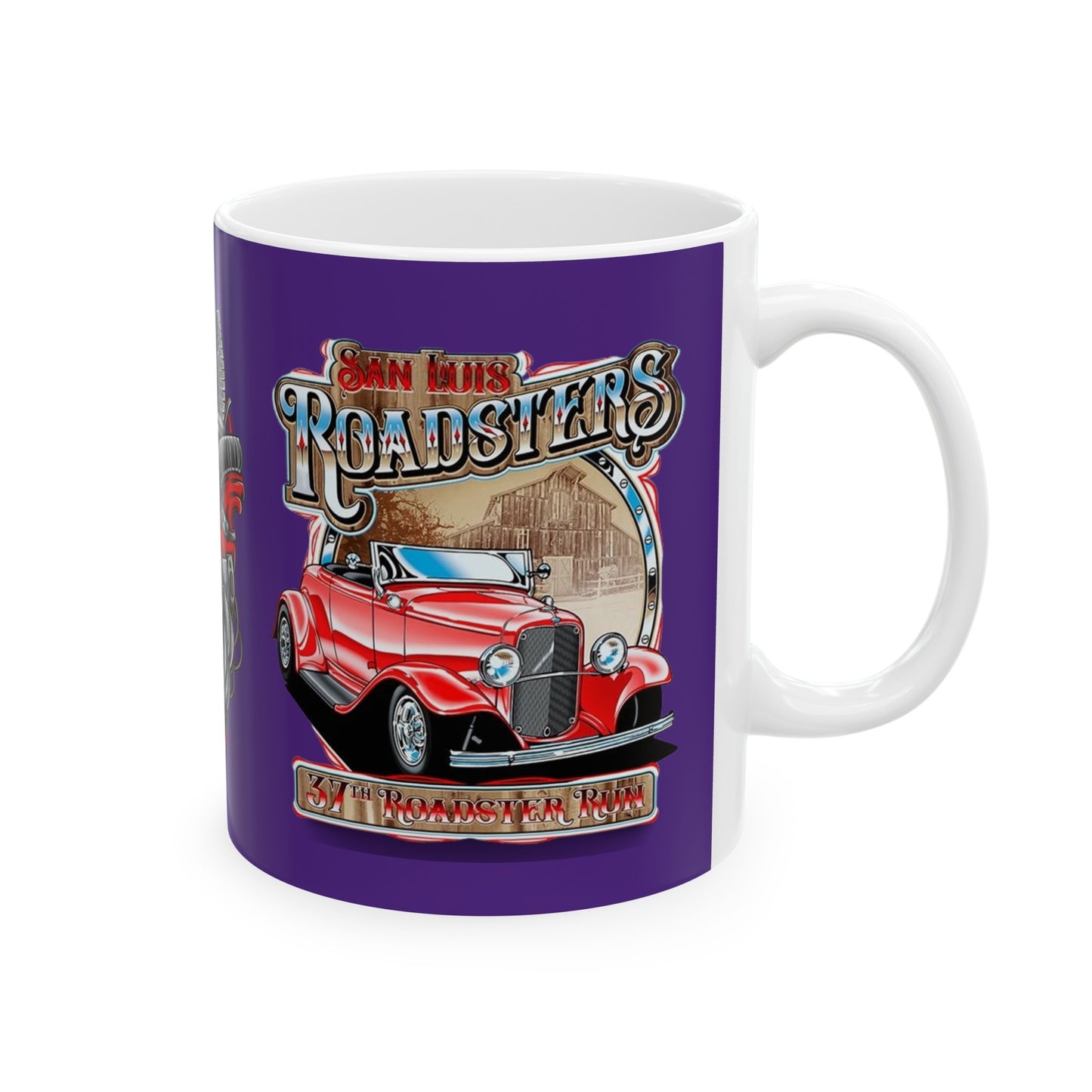 Roadsters Heart Engine Mug 11 Ounces Purple