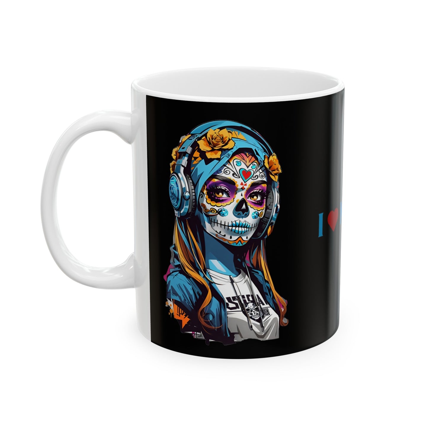 I Love Music Mug 11 Ounces Black