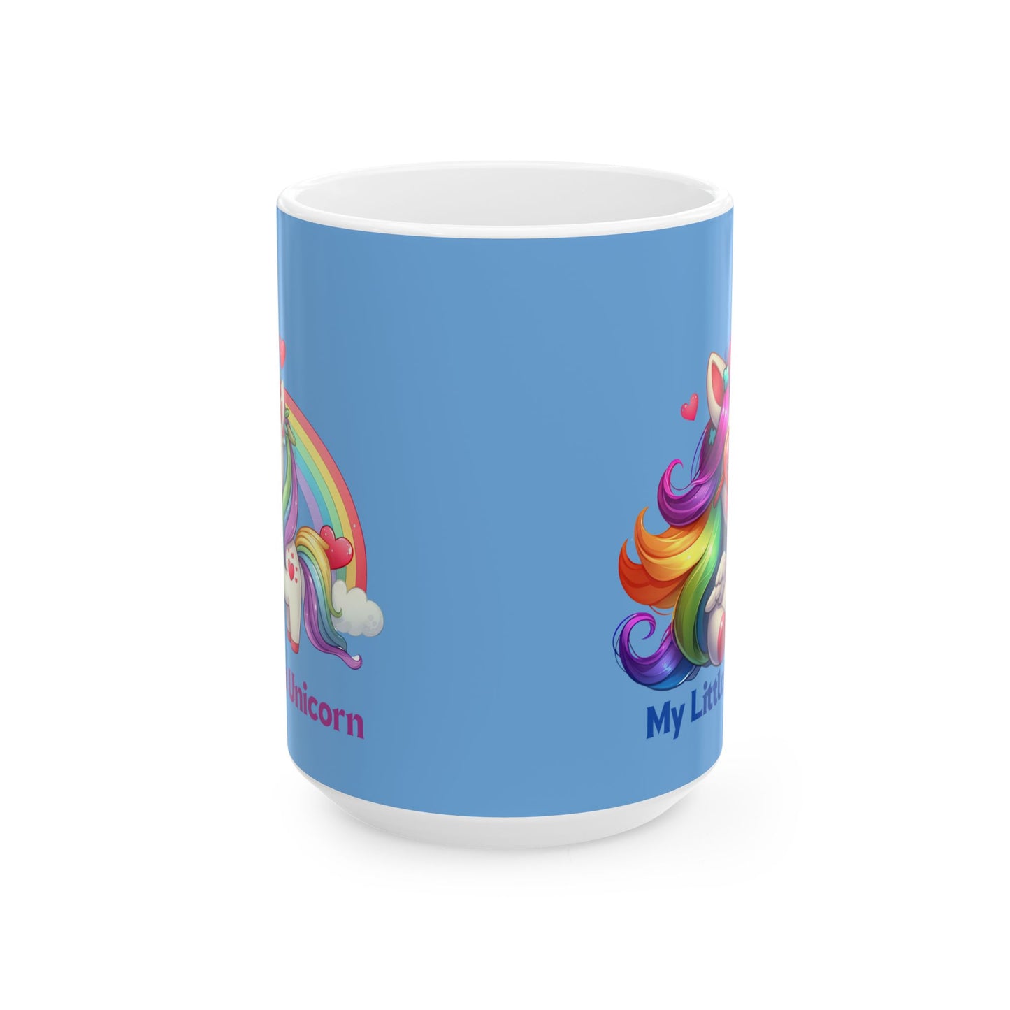 My Little Unicorn Rainbow Mug 11-15 Ounces Light Blue