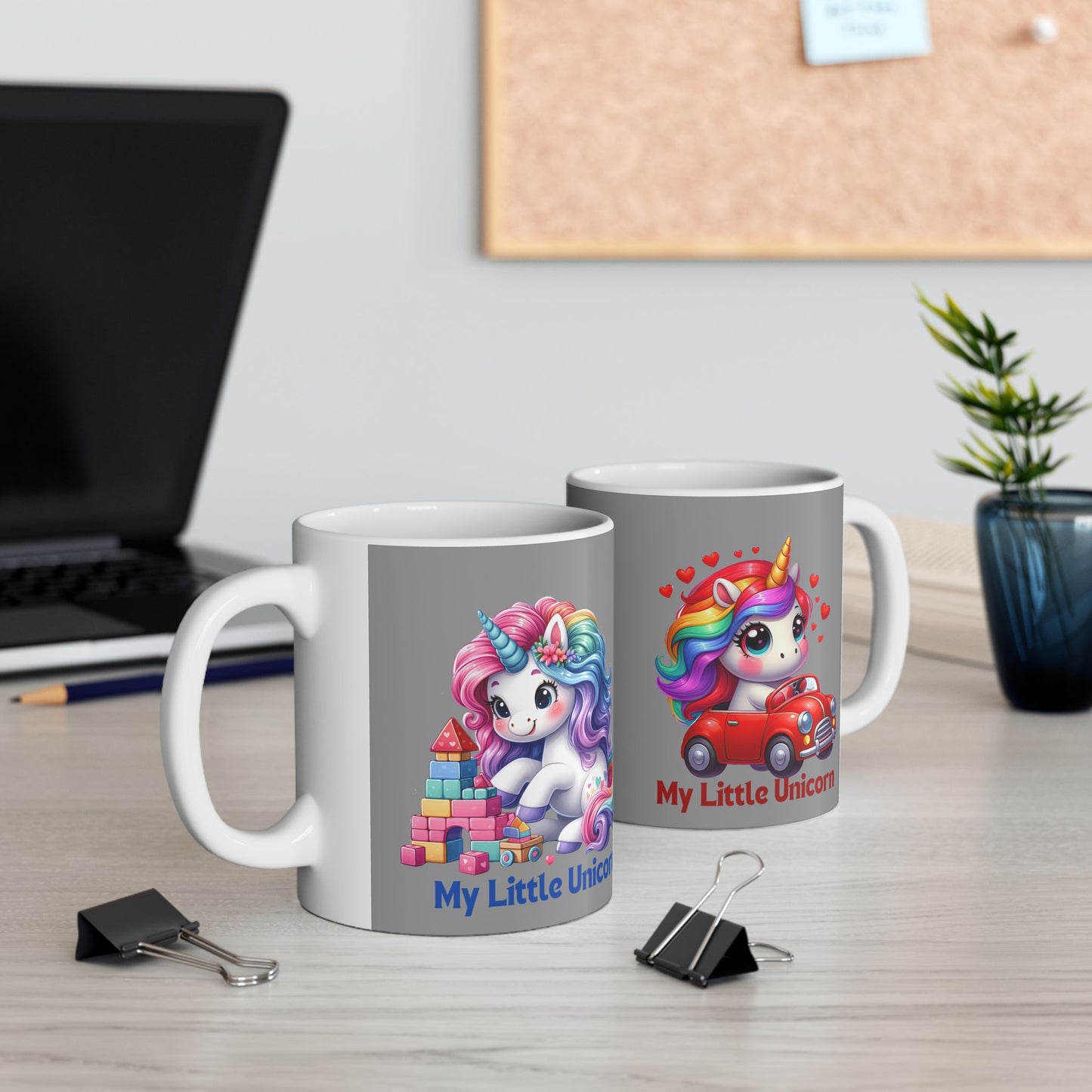 My Little Unicorn Castle Mug 11-15 Ounces Grey