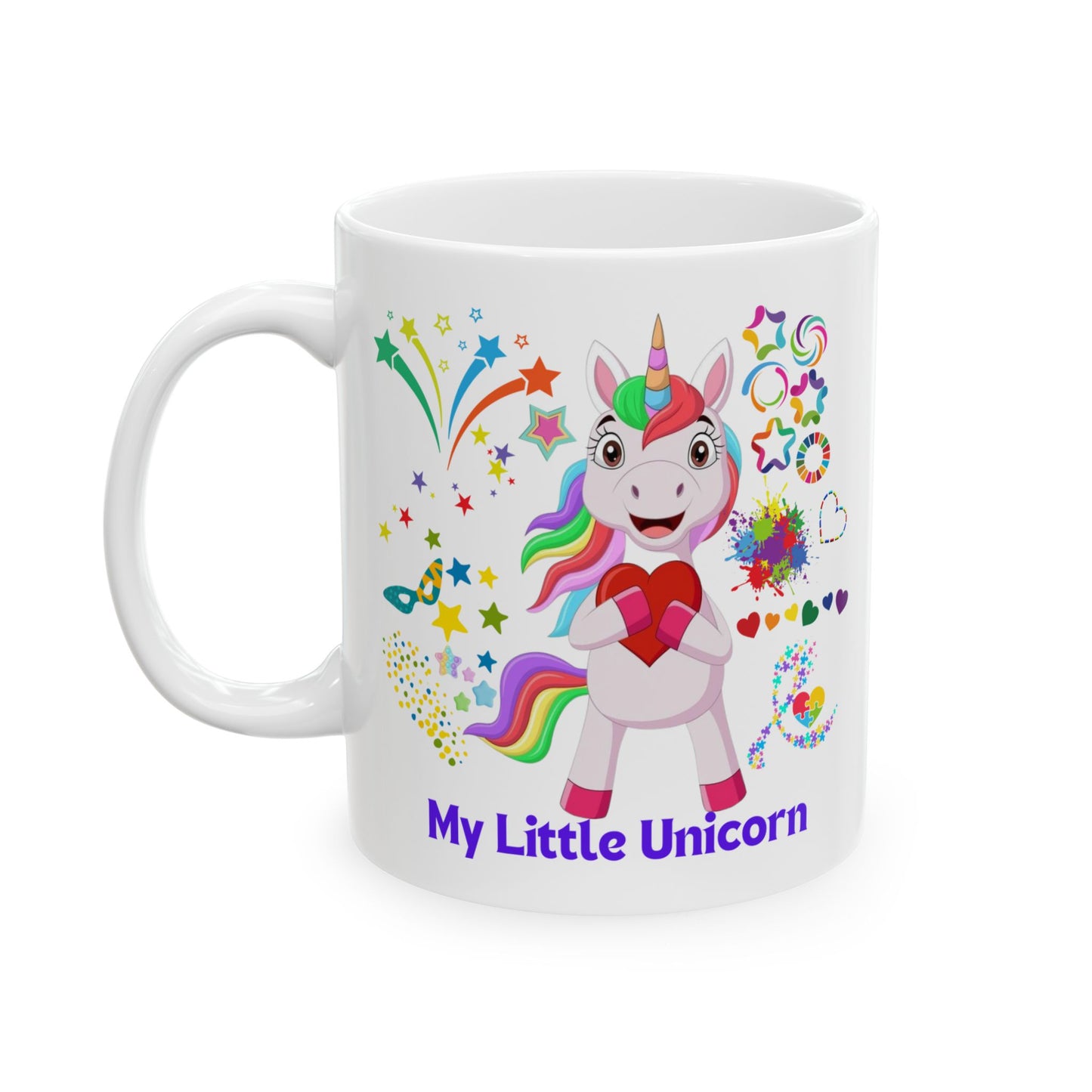 My Little Unicorn Couple Mug 11-15 Ounces White