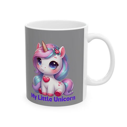 My Little Unicorn Heart Mug 11-15 Ounces Grey
