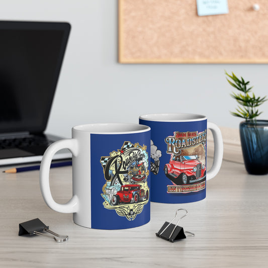 Roadsters Engine Mug 11 Ounces Dark Blue
