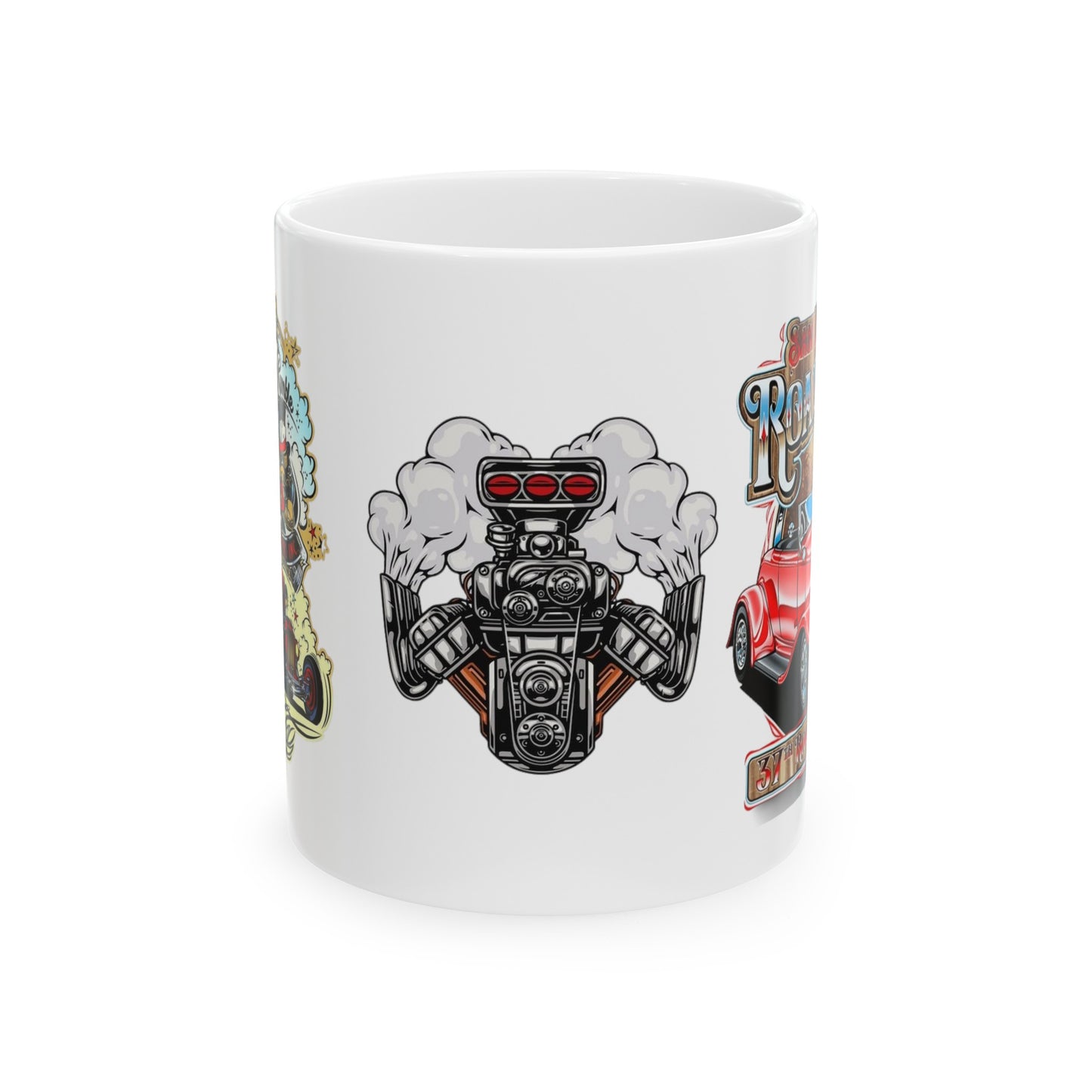 Roadsters Engine Mug 11 Ounces White
