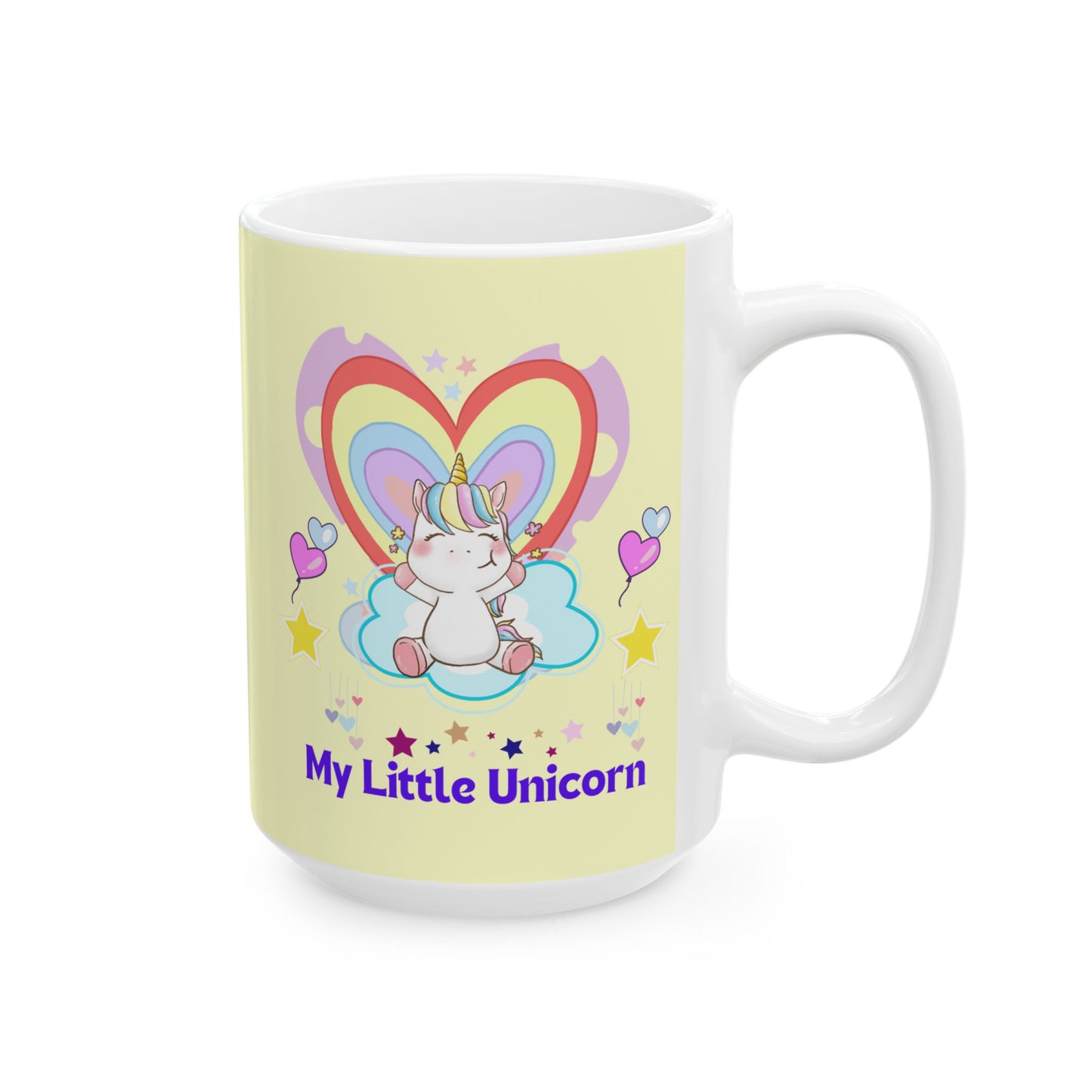 My Little Unicorn Love Mug 11-15 Ounces Yellow