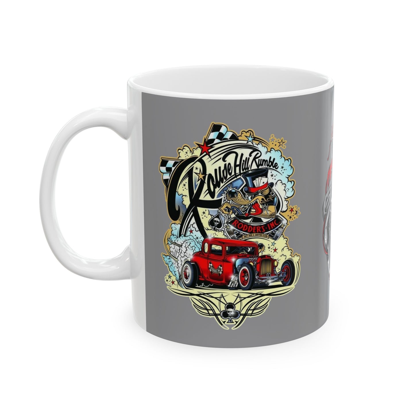 Roadsters Heart Engine Mug 11 Ounces Grey