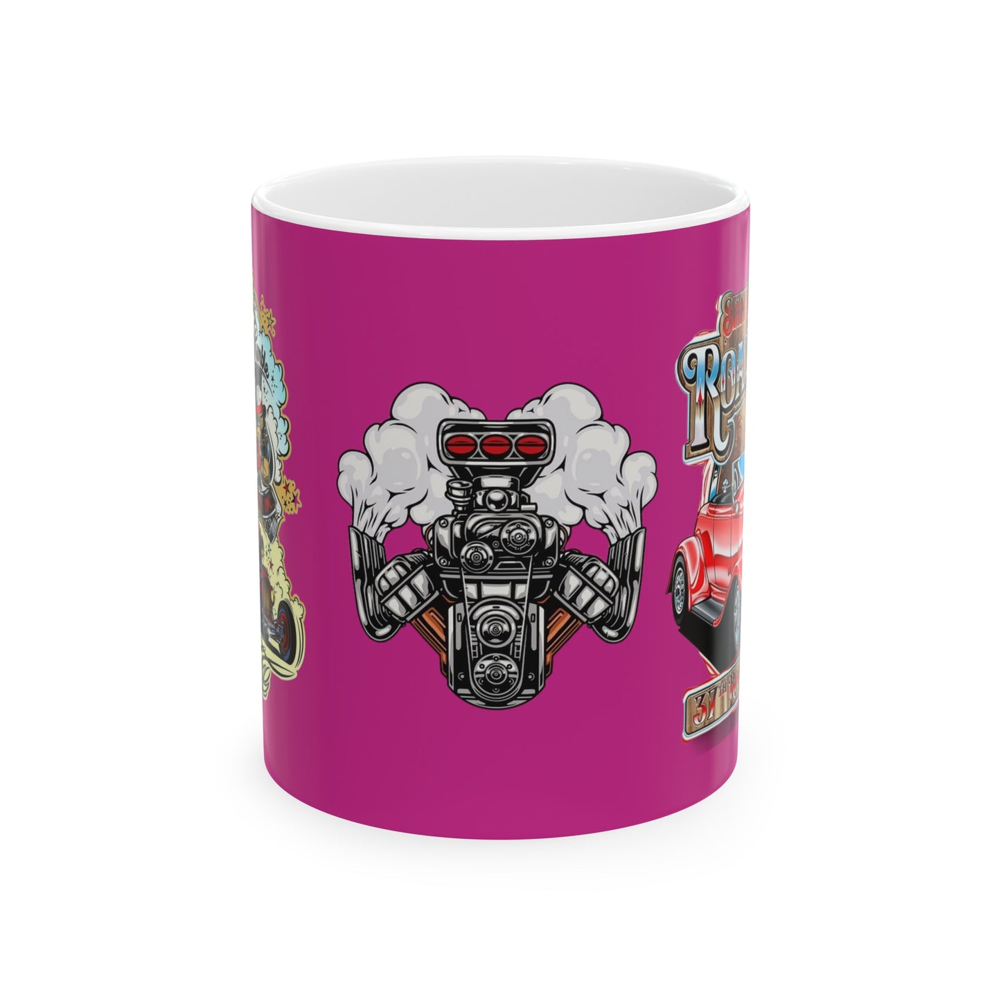 Roadsters Engine Mug 11 Ounces Pink